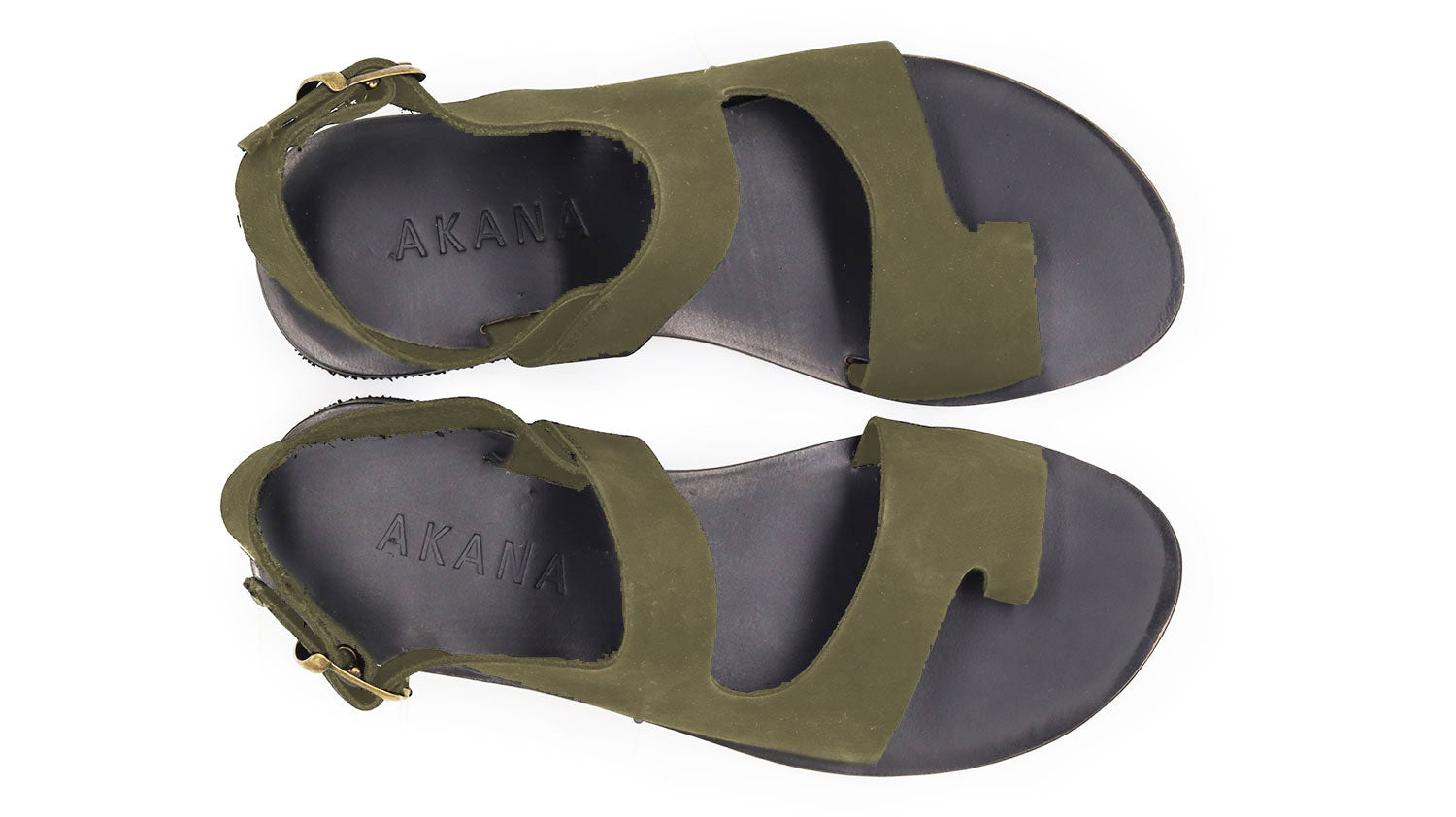 Efes Nubuck Sandals - Olive Green